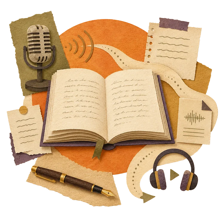 Illustration of hands and an open book