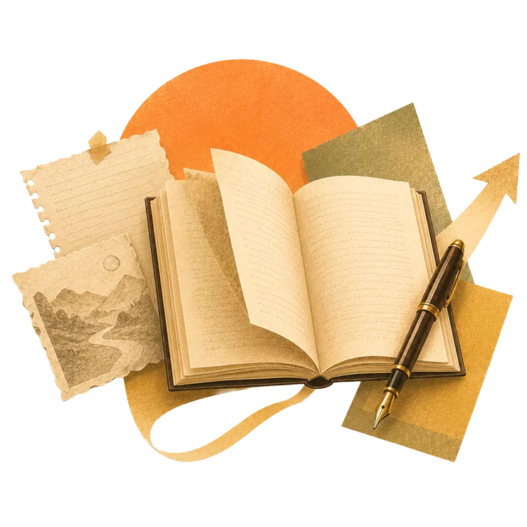 Illustration of hands and an open book